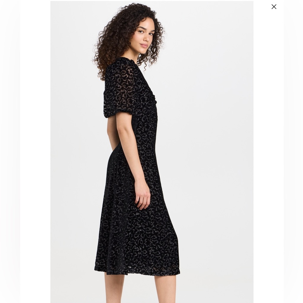 Sea New York Black Textured Midi Dress NWT